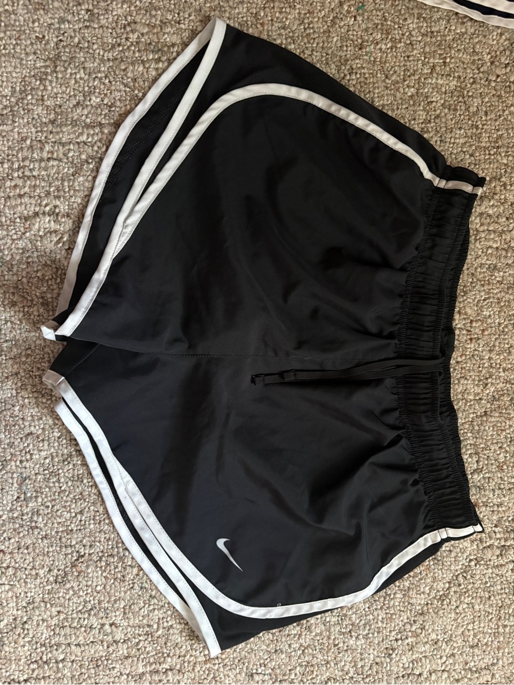 Nike Women’s Black Athletic Shorts with White Trim